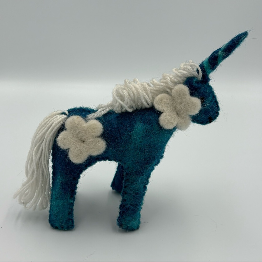 Handmade Felted Wool Plush Unicorn Fair Trade Stuffed Animal Africa Decor Horse